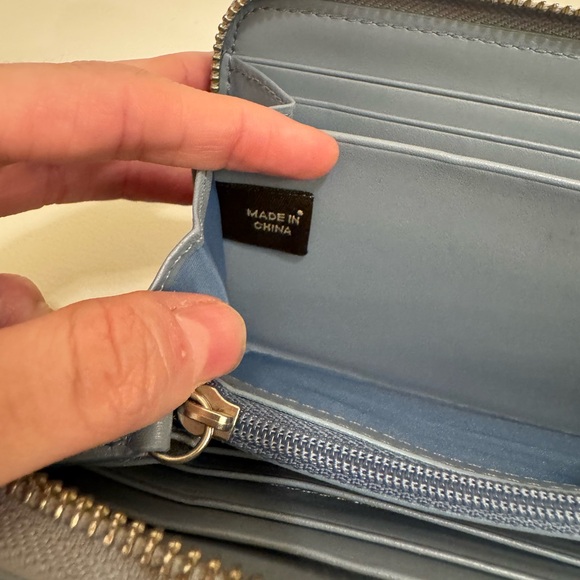 Coach Light Blue Zoe Leather Zippered Accordion Wallet - Picture 6 of 11